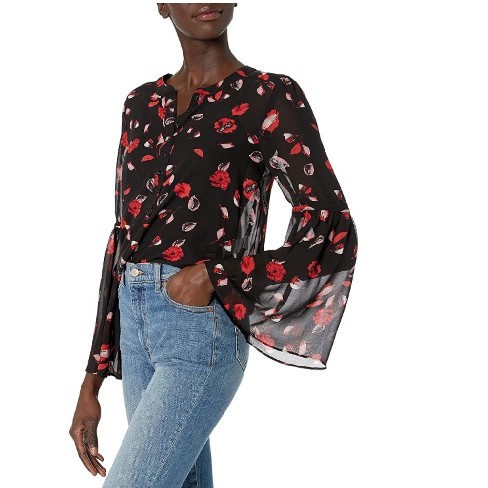 Kensie Floral Woven Top